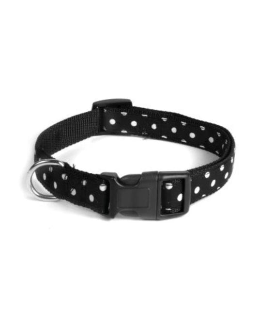 collare nero a pois