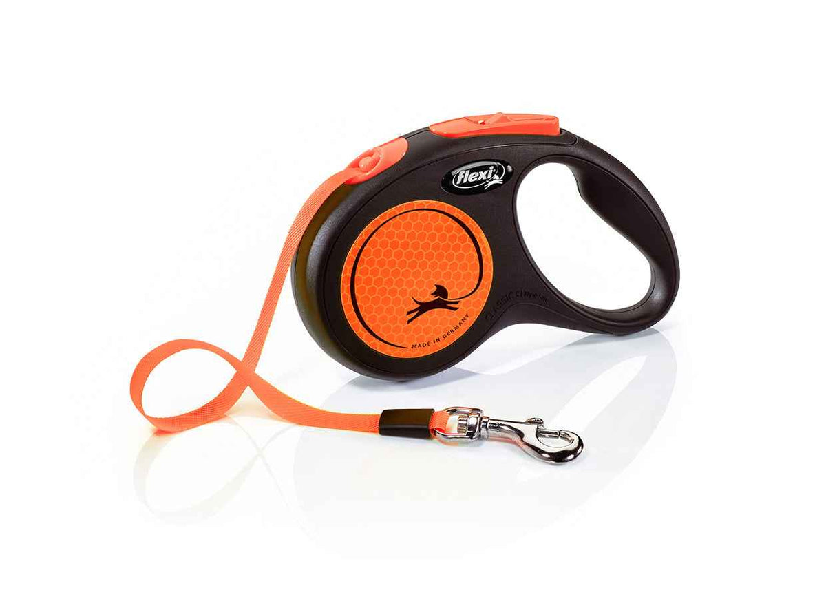 Guinzaglio per cani avvolgibile Flexi Neon S - 5m fettuccia
