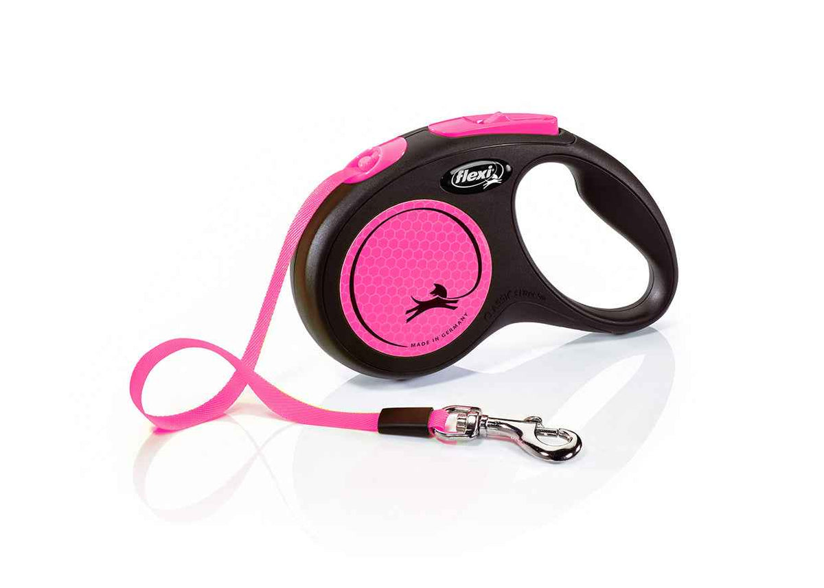 Guinzaglio per cani avvolgibile Flexi Neon S - 5m fettuccia