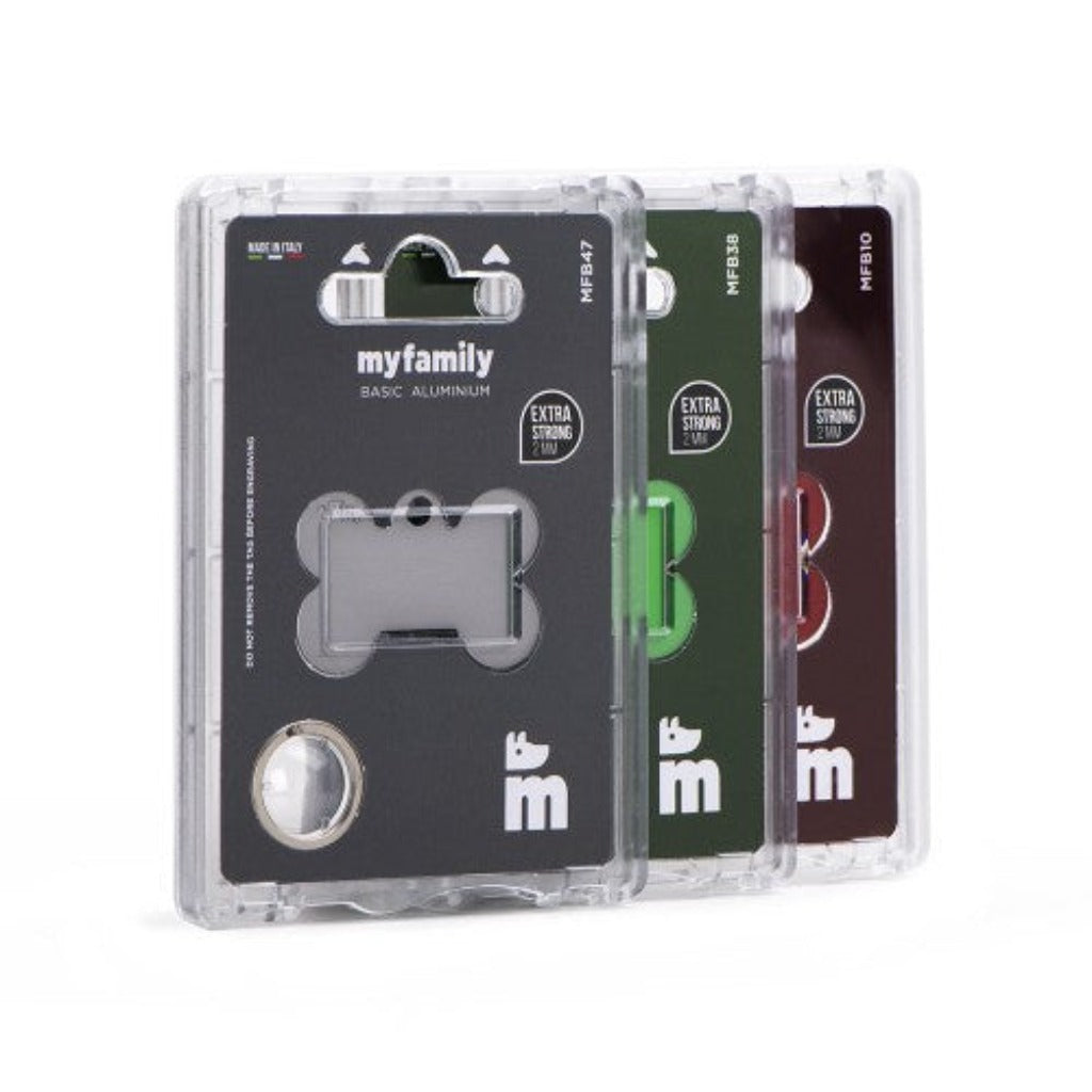 Medaglietta per cani Basic Osso Piccolo in alluminio - petsandthecity-9478medagliette