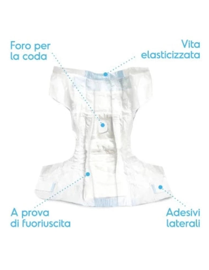 Pannolino assorbente per cani usa e getta con fascia elastica Record