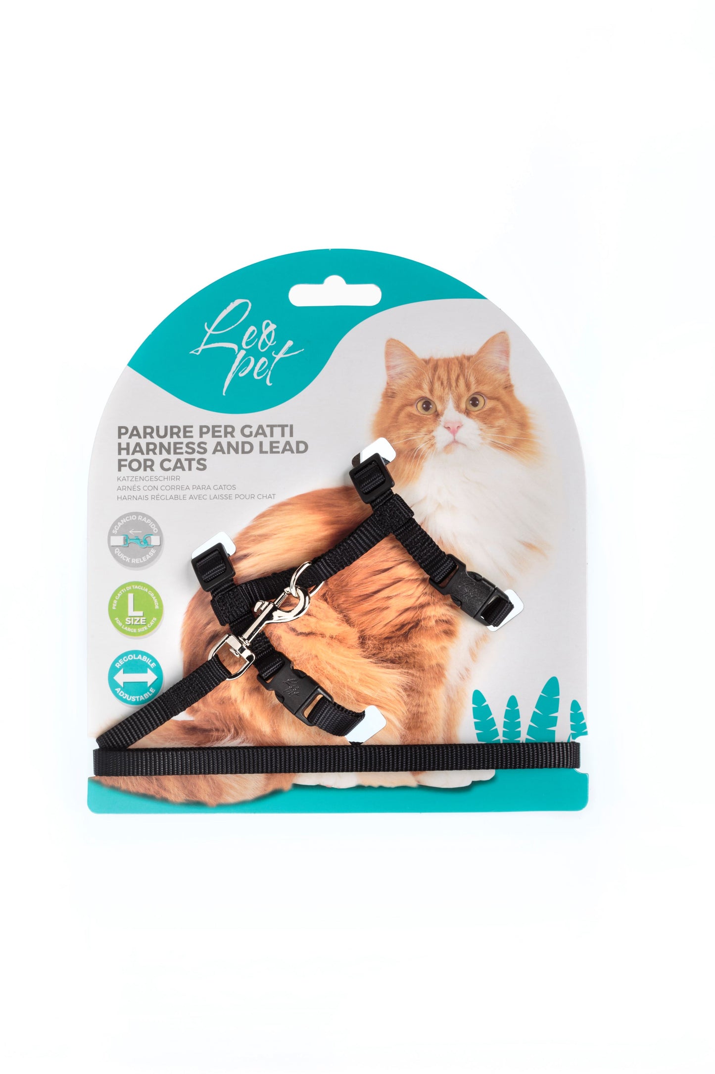 Parure pettorina e guinzaglio per gatto taglia grande Leopet - petsandthecity-9478pettorina