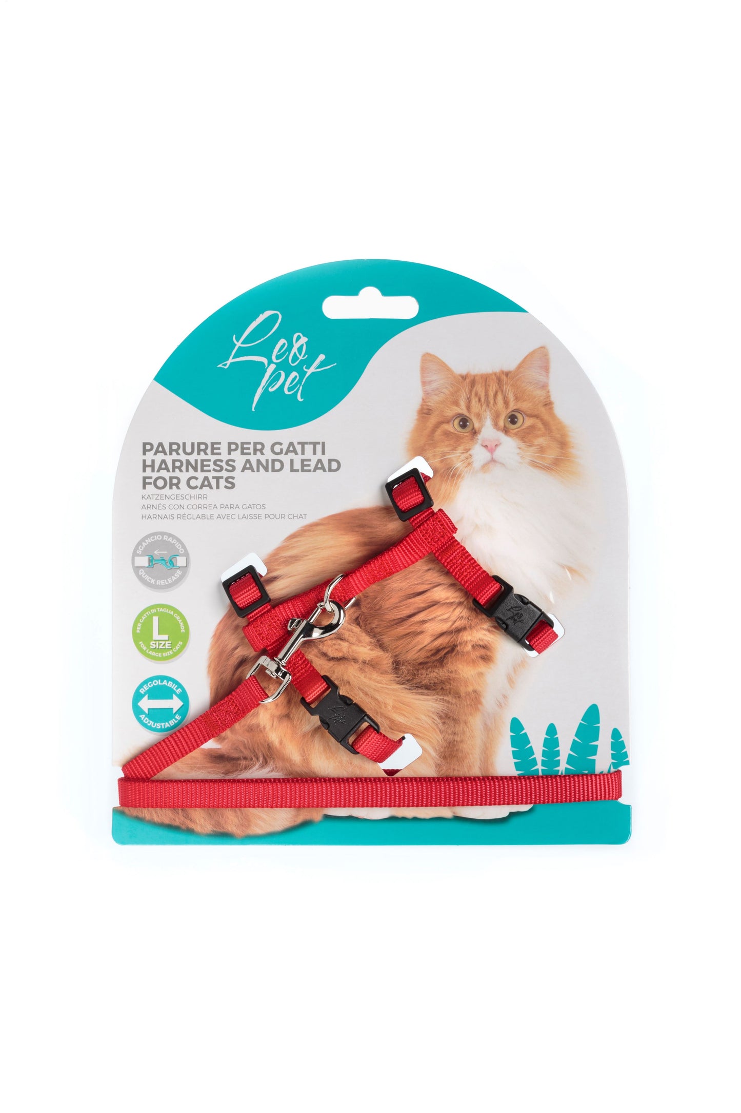 Parure pettorina e guinzaglio per gatto taglia grande Leopet - petsandthecity-9478pettorina