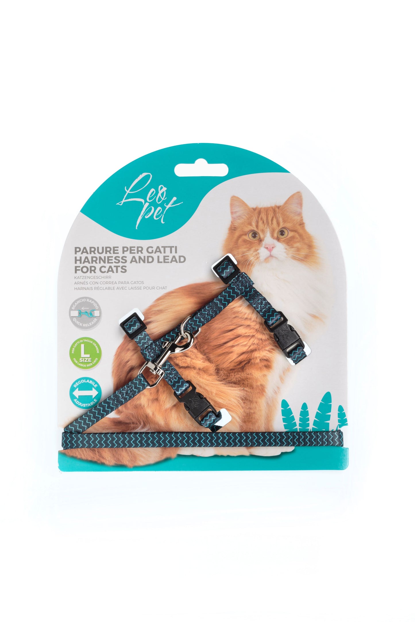 Parure pettorina e guinzaglio per gatto taglia grande Leopet - petsandthecity-9478pettorina