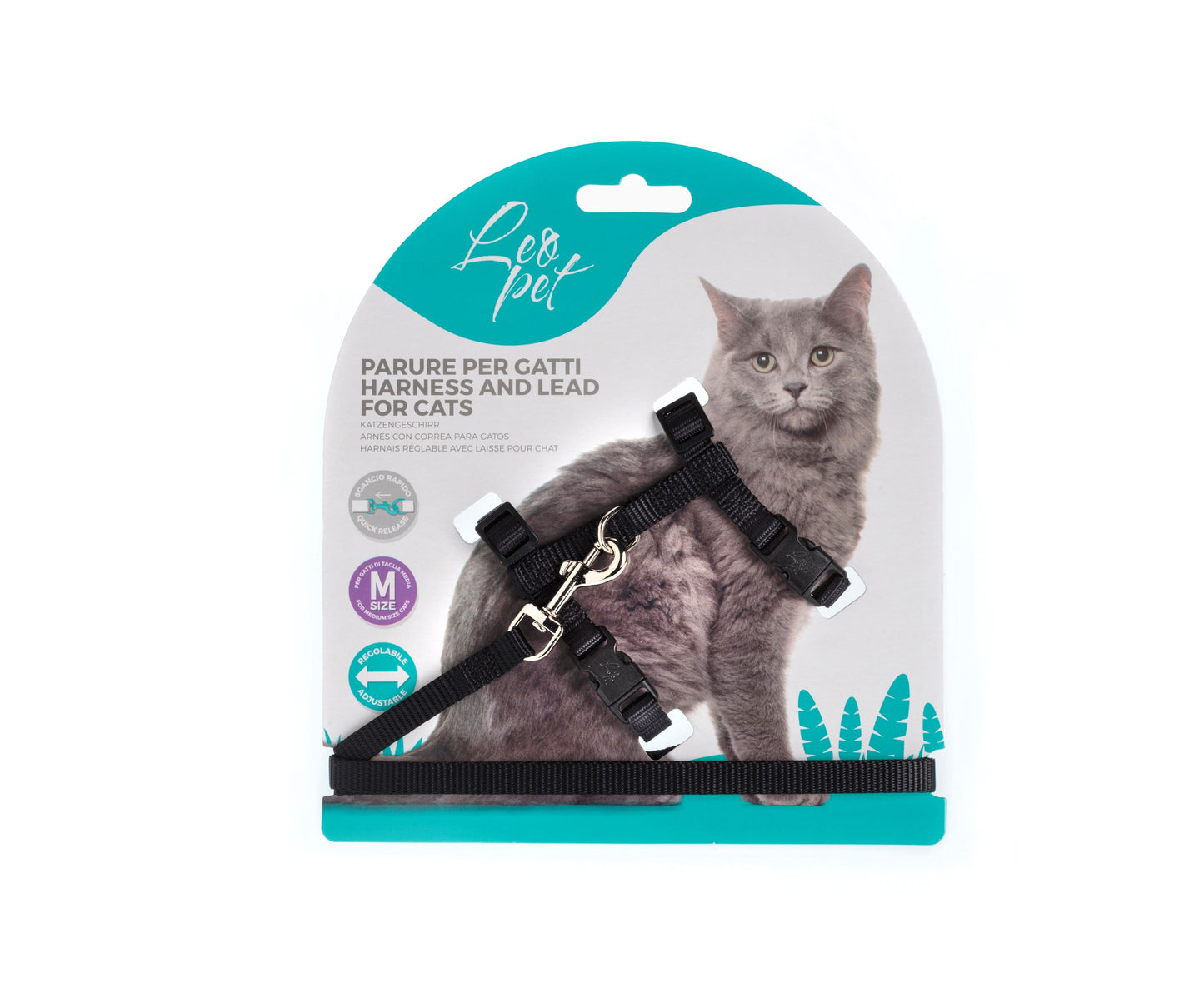 Parure pettorina e guinzaglio per gatto taglia media Leopet - petsandthecity-9478pettorina