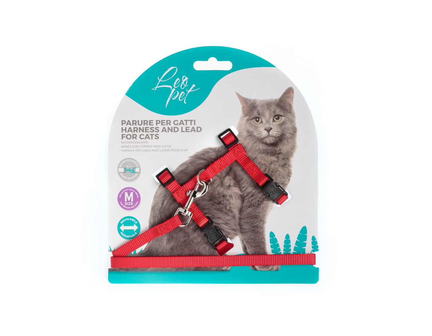 Parure pettorina e guinzaglio per gatto taglia media Leopet - petsandthecity-9478pettorina