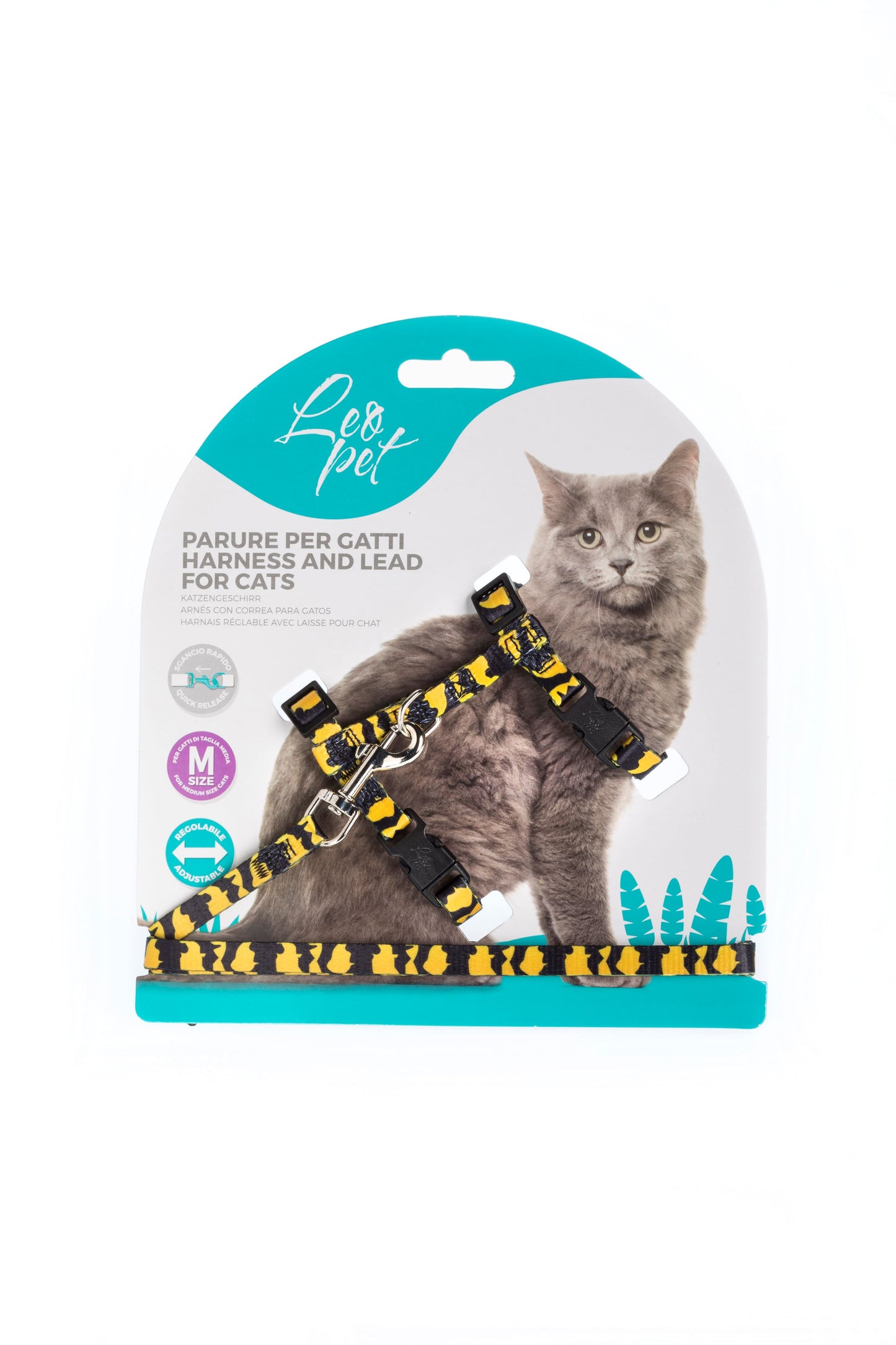 Parure pettorina e guinzaglio per gatto taglia media Leopet - petsandthecity-9478pettorina