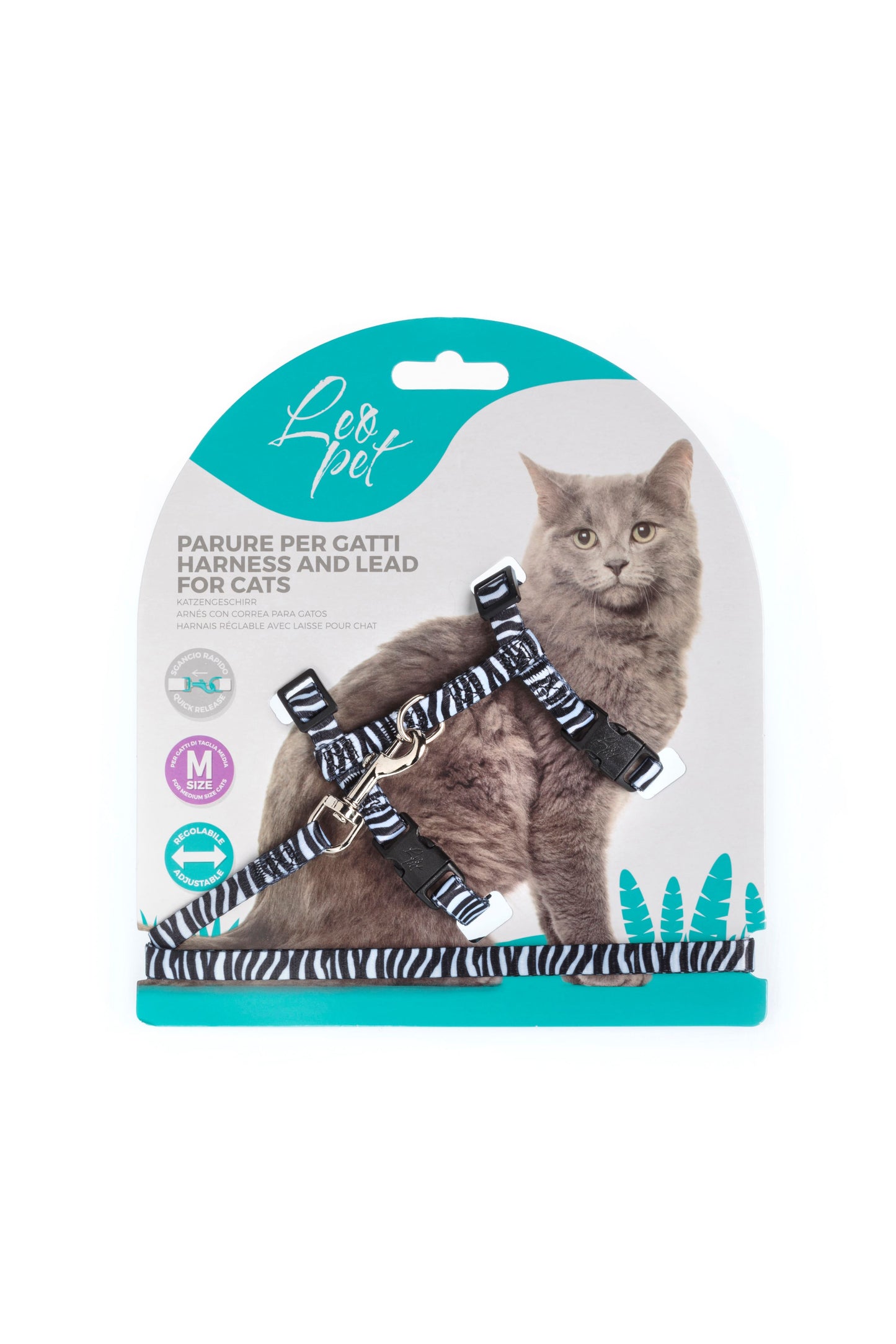 Parure pettorina e guinzaglio per gatto taglia media Leopet - petsandthecity-9478pettorina