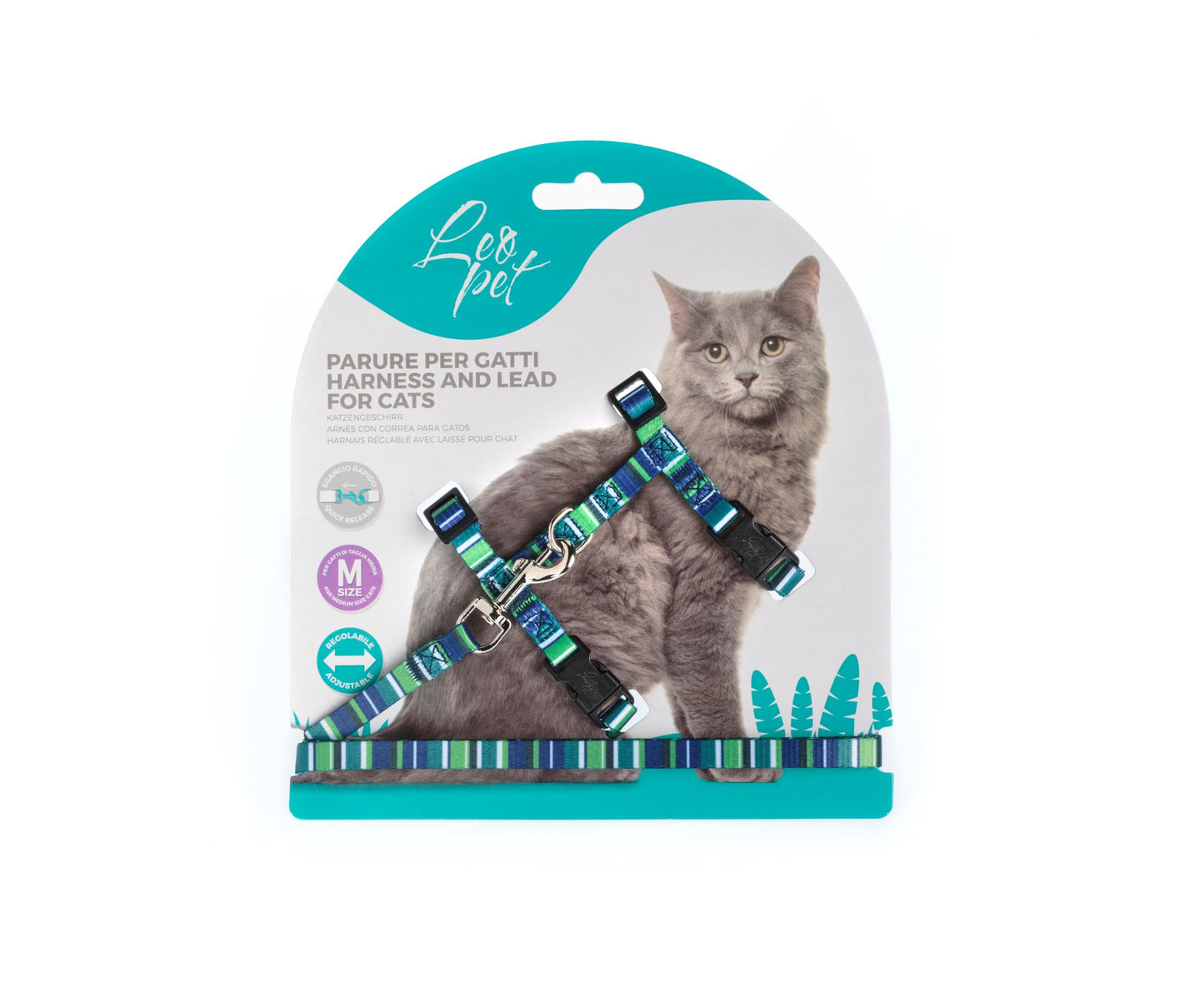 Parure pettorina e guinzaglio per gatto taglia media Leopet - petsandthecity-9478pettorina