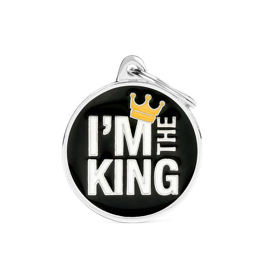 Medaglietta per cani Charms Cerchio Grande "I'm the King"
