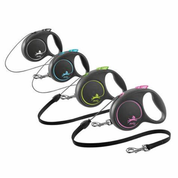 Guinzaglio per cani avvolgibile Flexi Black Design XS 3m in corda - petsandthecity-9478guinzagli