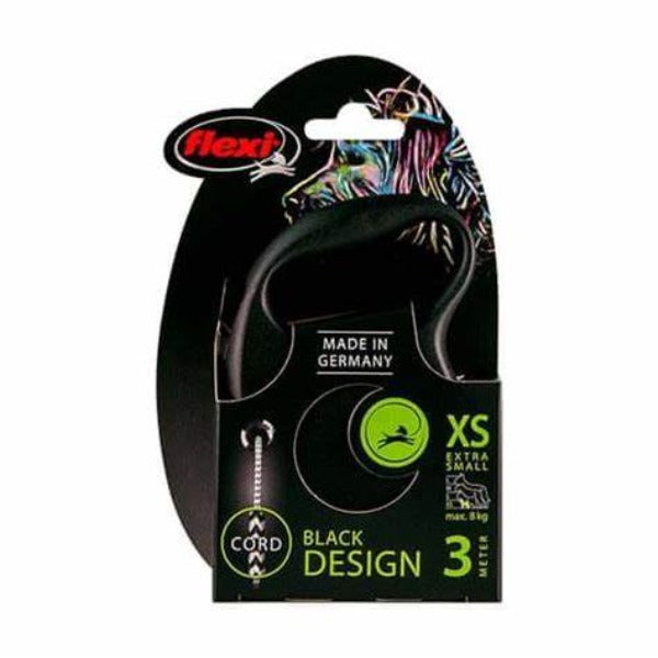 Guinzaglio per cani avvolgibile Flexi Black Design XS 3m in corda - petsandthecity-9478guinzagli