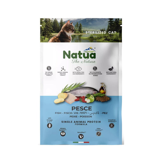 Croccantini per gatti sterilizzati NATUA DRY LINE Pesce