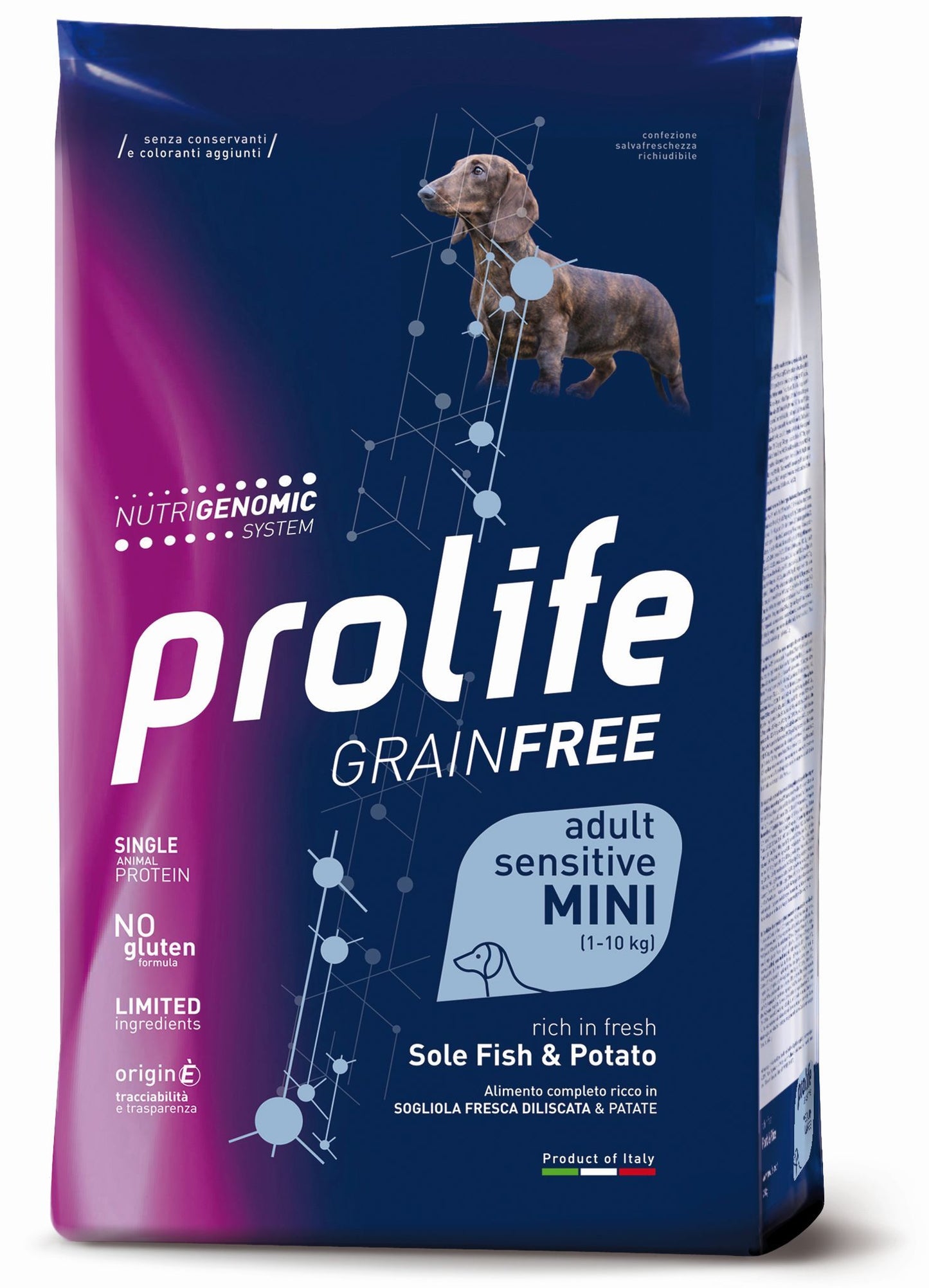 Croccantini per cani GRAINFREE Adult Mini Sogliola e Patate