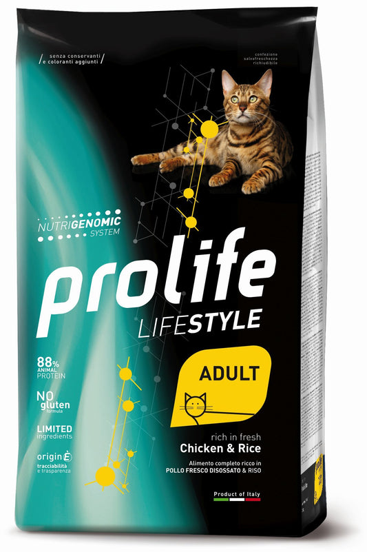 Croccantini per gatto adulto Prolife pollo e riso