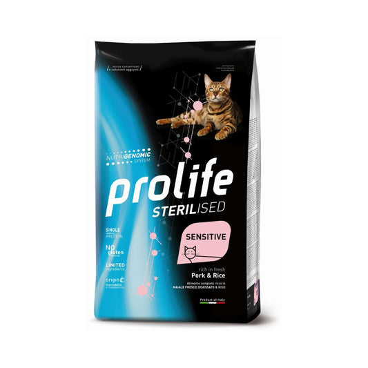 Crocchette per gatti Prolife Sterilised Maiale e Riso