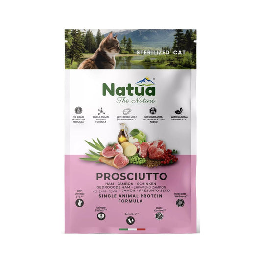 Croccantini per gatti sterilizzati NATUA DRY LINE Maiale